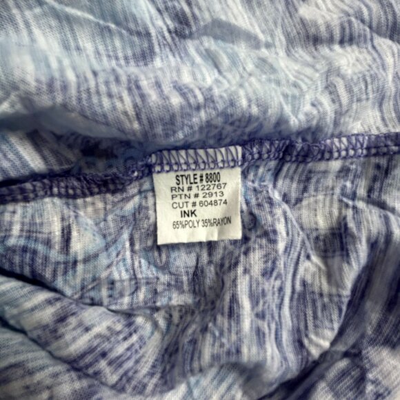 David Cline Womens Long Sleeve Button-Up Shirt Medium Ink Blue/Purple Floral - Picture 4 of 9